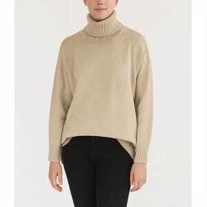 Isabel Marant Camel Beige Wool Baby Camel Polyamide Turtleneck Sweater Sz 10/42